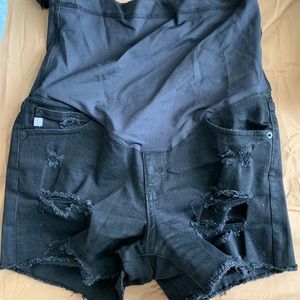 Maternity jean shorts
